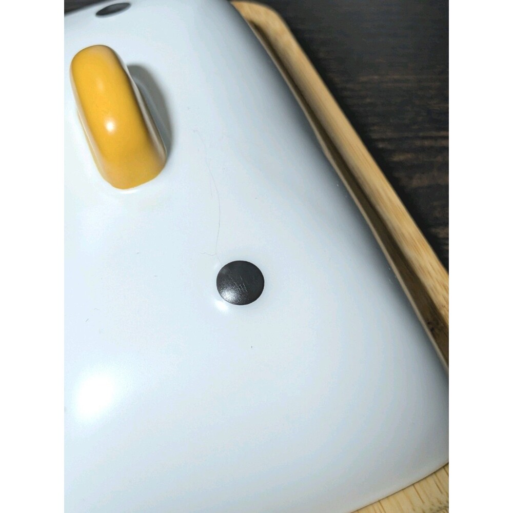 PURROOM Duck Butter Dish Countertop Bamboo Porcelain Lid Wooden Tray Storage - Picture 5 of 5